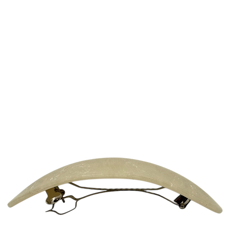 IWOU PROFESSIONAL Заколка - автомат Минерал овальная слоновая кость 4*10см, фото 3