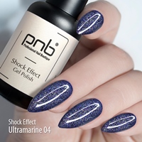PNB 04 гель-лак для ногтей светоотражающий, ультрамарин / Gel Polish SHOCK EFFECT Ultramarine PNB UV/LED 8 мл, фото 2