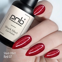 PNB 07 гель-лак для ногтей светоотражающий, красный / Gel Polish SHOCK EFFECT Red PNB UV/LED 8 мл, фото 2