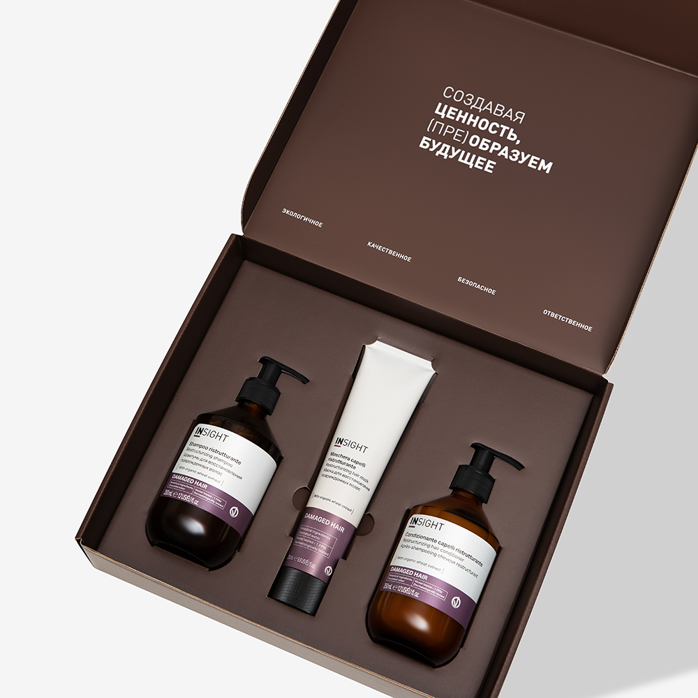 INSIGHT Набор для восстановления волос (шампунь 350 мл, маска 200 мл, кондиционер 350 мл) DAMAGED HAIR, фото 4