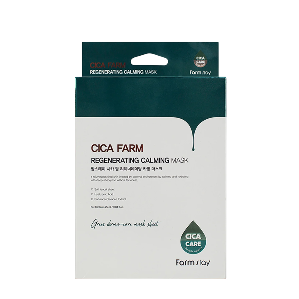 

FARMSTAY Маска тканевая для лица с центеллой / Cica Farm Regenerating Calming Mask 10*25 мл