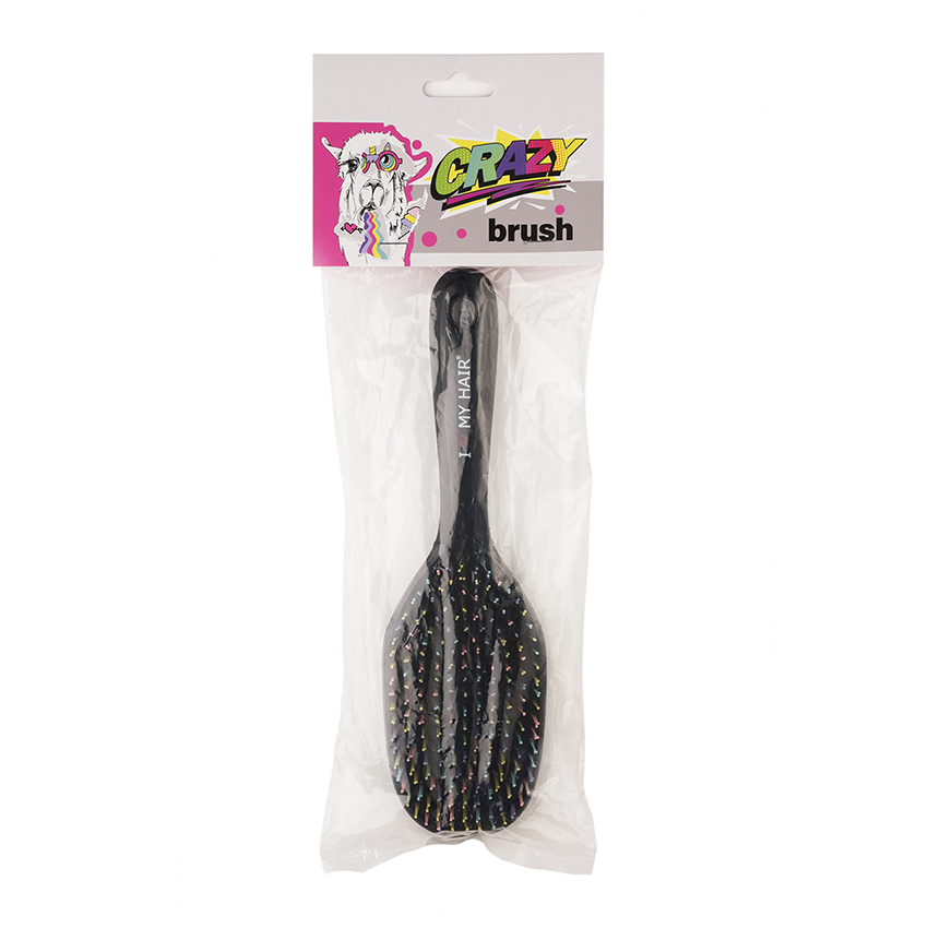 I LOVE MY HAIR Щетка для волос CRAZY BRUSH 1302, черная L, фото 5