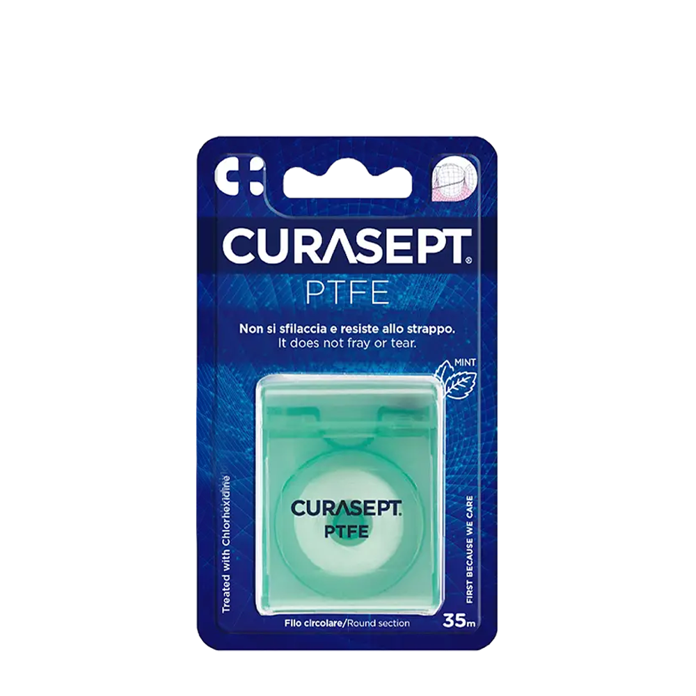 CURASEPT Нить зубная вощеная CHX 0,2%, со вкусом мяты / CURASEPT PTFE 35 м, фото 1