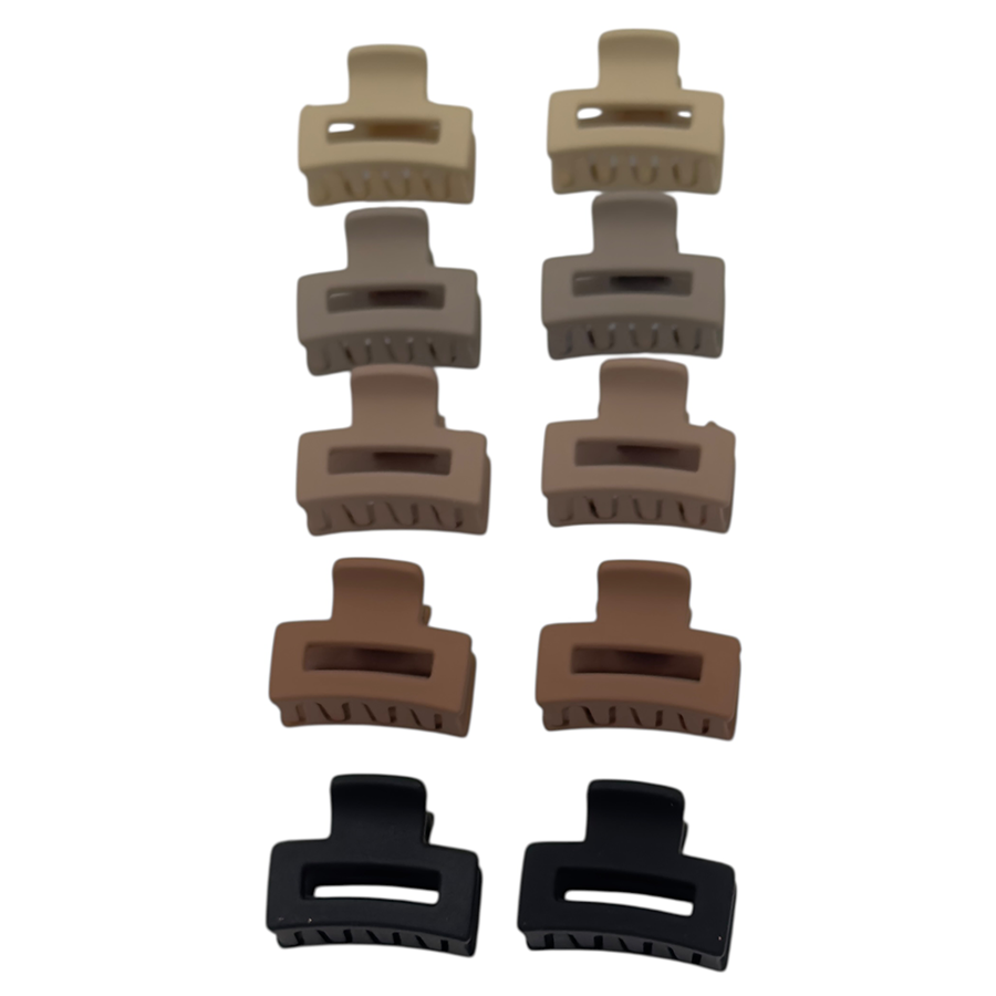 IWOU PROFESSIONAL Набор крабов для волос мини Шоколадки 10шт, фото 2