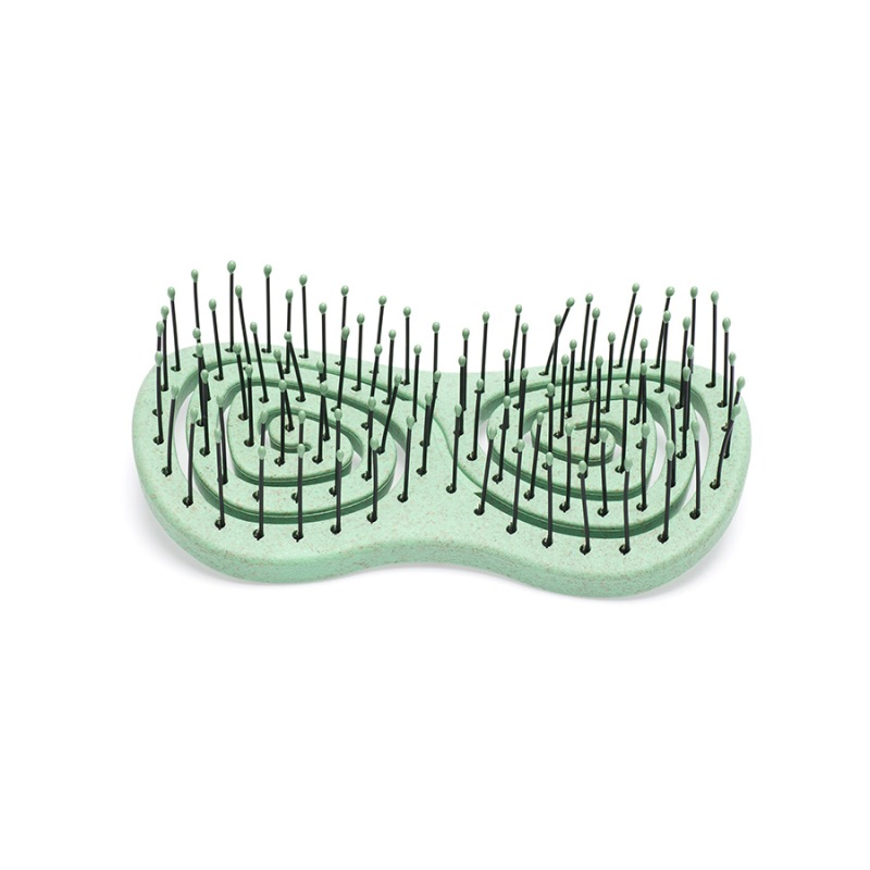 DEWAL BEAUTY Щетка массажная с нейлоновым штифтом, форма бабочка, зеленая / Eco-Friendly, фото 2