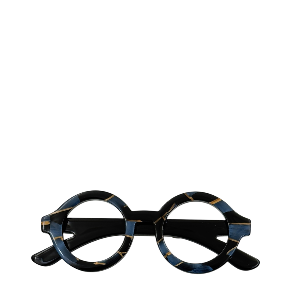 IWOU PROFESSIONAL Брошь Очки сине-голубой перламутр, фото 1