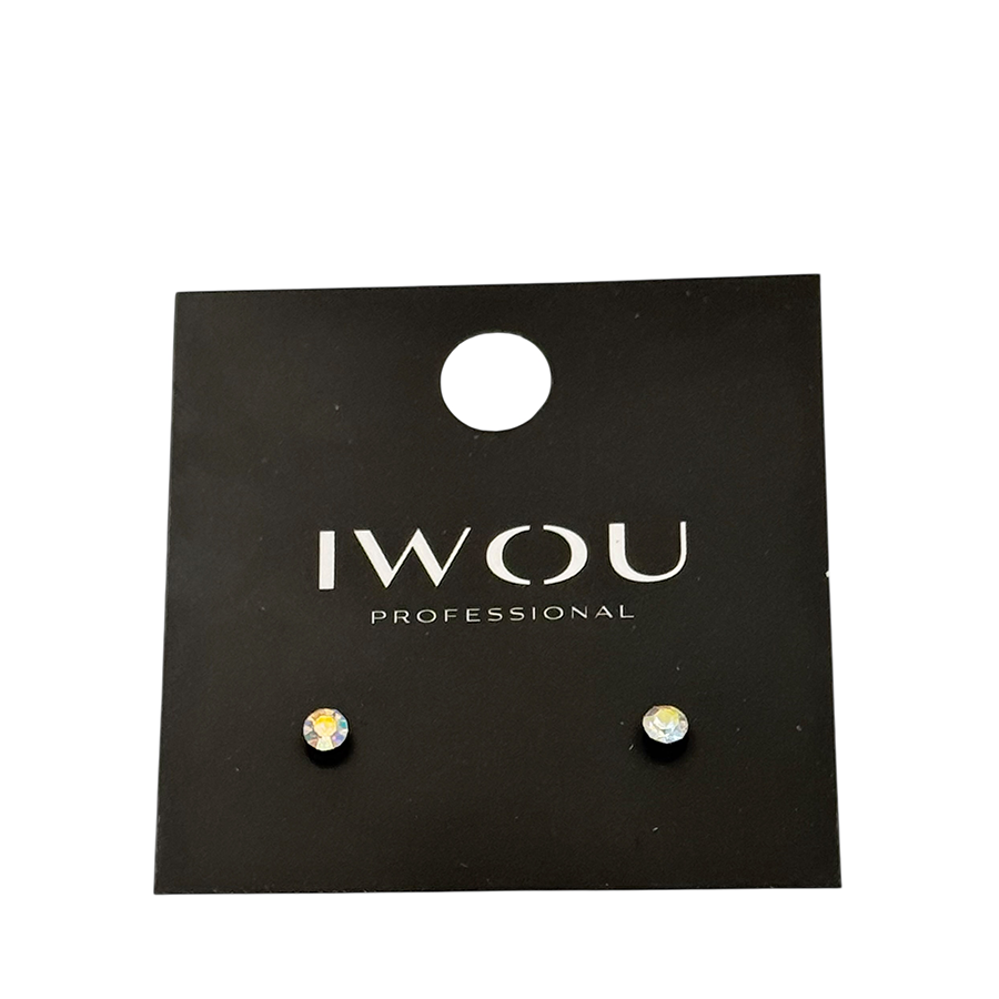 IWOU PROFESSIONAL Серьги гвоздики IWOU голография 4мм, фото 2