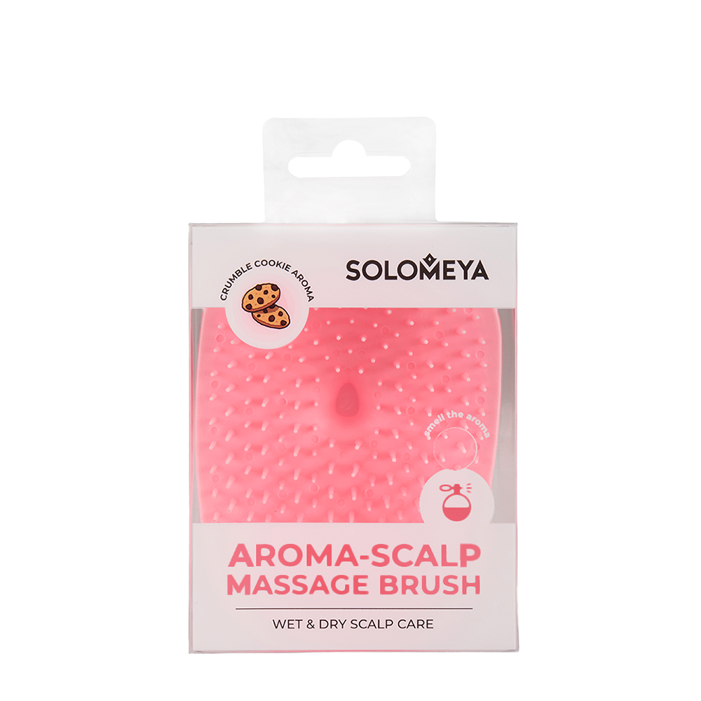 SOLOMEYA Арома-щетка массажная для головы и мытья волос, крамбл кукис / Aroma-scalp massage brush, Crumble cookie, фото 2