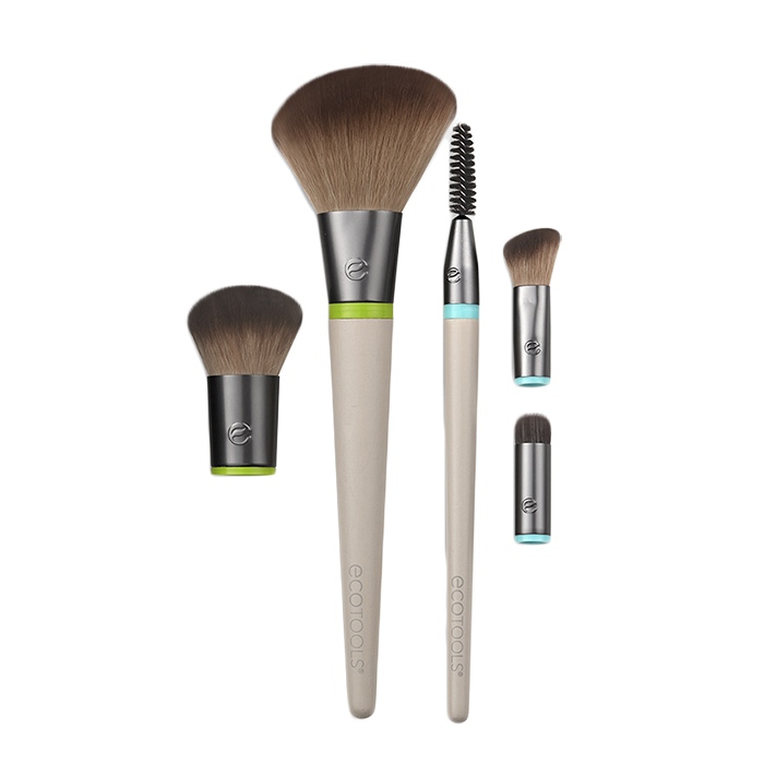 ECOTOOLS Набор кистей для макияжа (5 сменных насадок + 2 ручки) Interchangeables Daily Essentials Total Face Kit насадка для косметического прибора braun 80 b face
