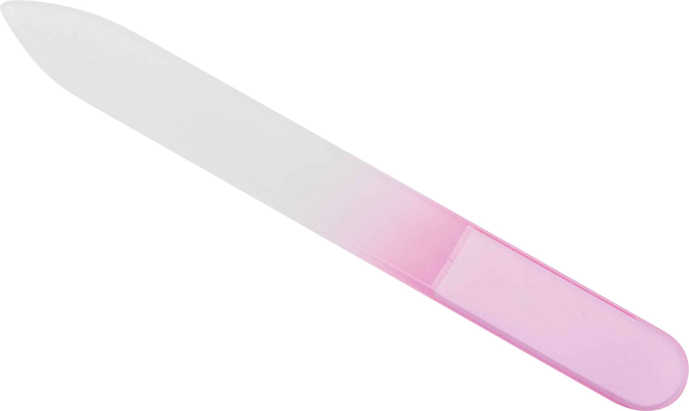 DEWAL BEAUTY Пилка для ногтей, стеклянная розовая 9 см