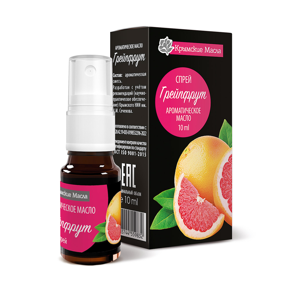 КРЫМСКИЕ МАСЛА Масло ароматическое Грейпфрут, спрей / Крымские масла 10 мл, фото 2