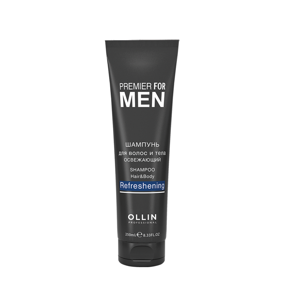 OLLIN PROFESSIONAL Шампунь освежающий для волос и тела, для мужчин / Shampoo Hair & Body Refreshening PREMIER FOR MEN 250 мл londa professional воск классический нормальной фиксации для волос для мужчин spin off 75 мл