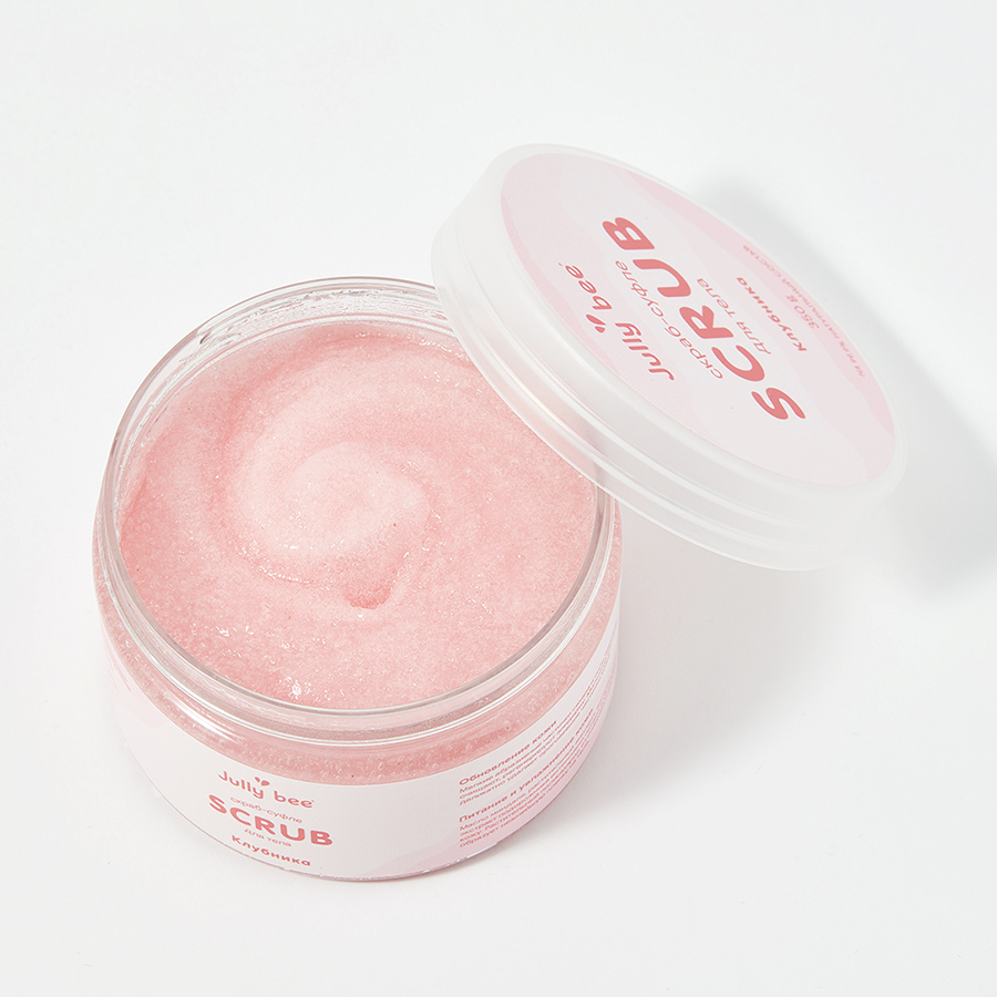 JULLY BEE Скраб-суфле увлажняющий для тела с ароматом клубники / Jully Bee 300 гр, фото 2