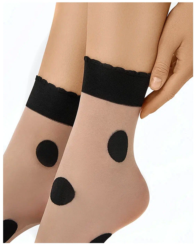 MINIMI Носки женские Caramello/Nero 0 (UNI) / Mini POIS GRANDE 20, фото 3