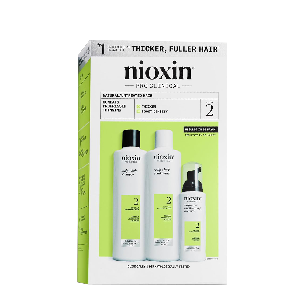 

NIOXIN Набор для волос Система 2 (шампунь очищающий 150 мл, кондиционер увлажняющий 150 мл, маска питательная 40 мл)
