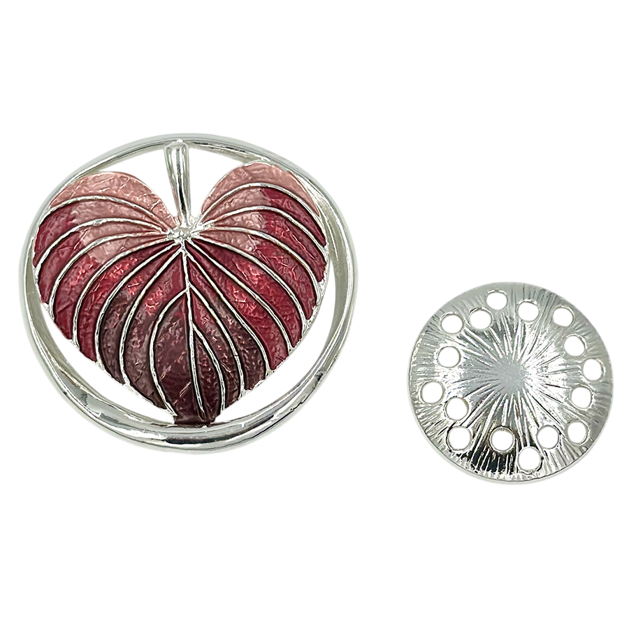 IWOU PROFESSIONAL Брошь-магнит Лист-сердце красный, фото 2