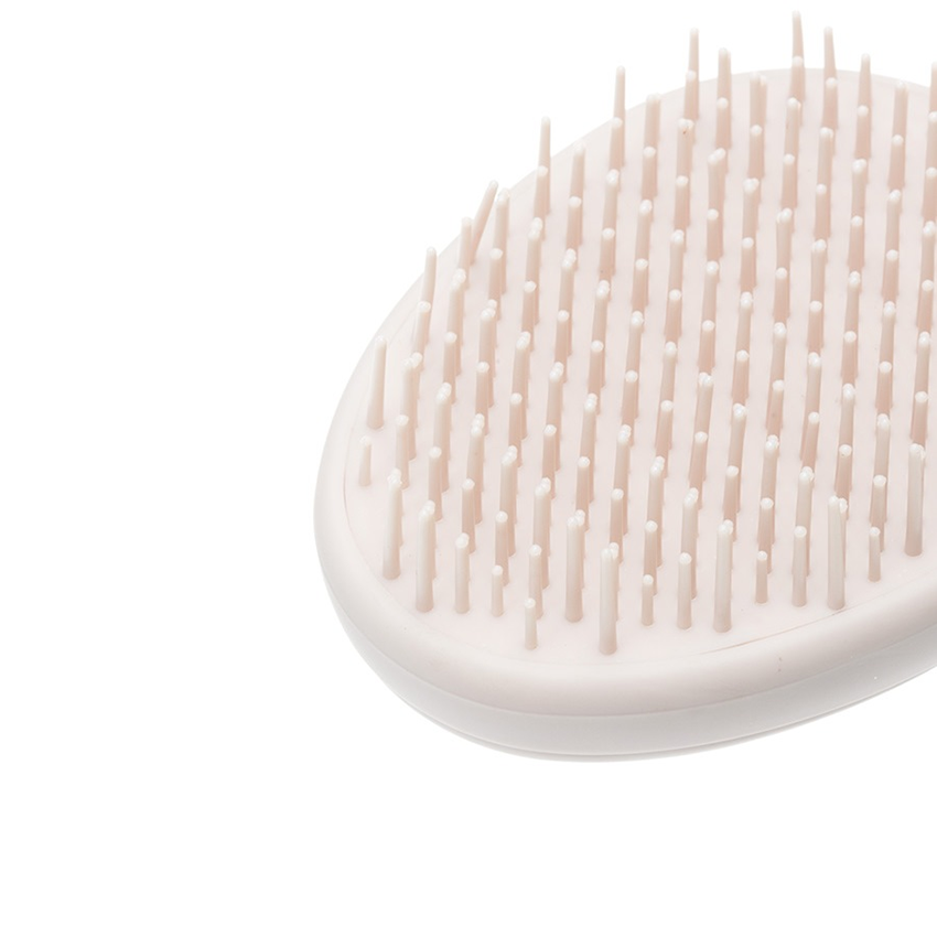 DEWAL BEAUTY Щетка массажная Прованс с пластиковым штифтом, овальная, пудровая, фото 3