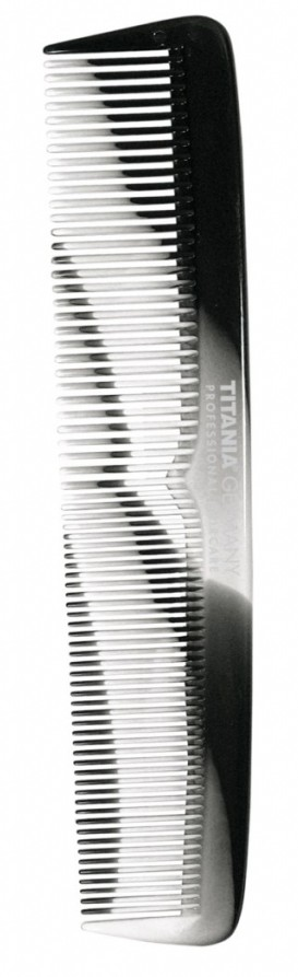 мотыжка комбинированная длина 30 см 3 зубца пластиковая ручка TITANIA Расческа комбинированная, серо-черная 195 мм