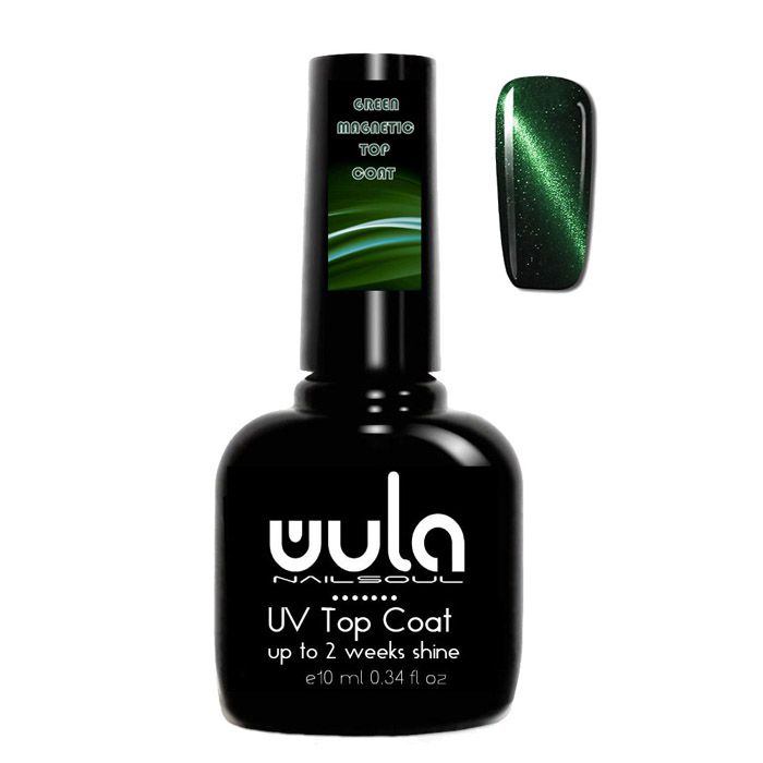 Купить WULA NAILSOUL Покрытие топовое магнитное для гель-лака / Wula UV Magnetic top coat, GREEN 10 мл
