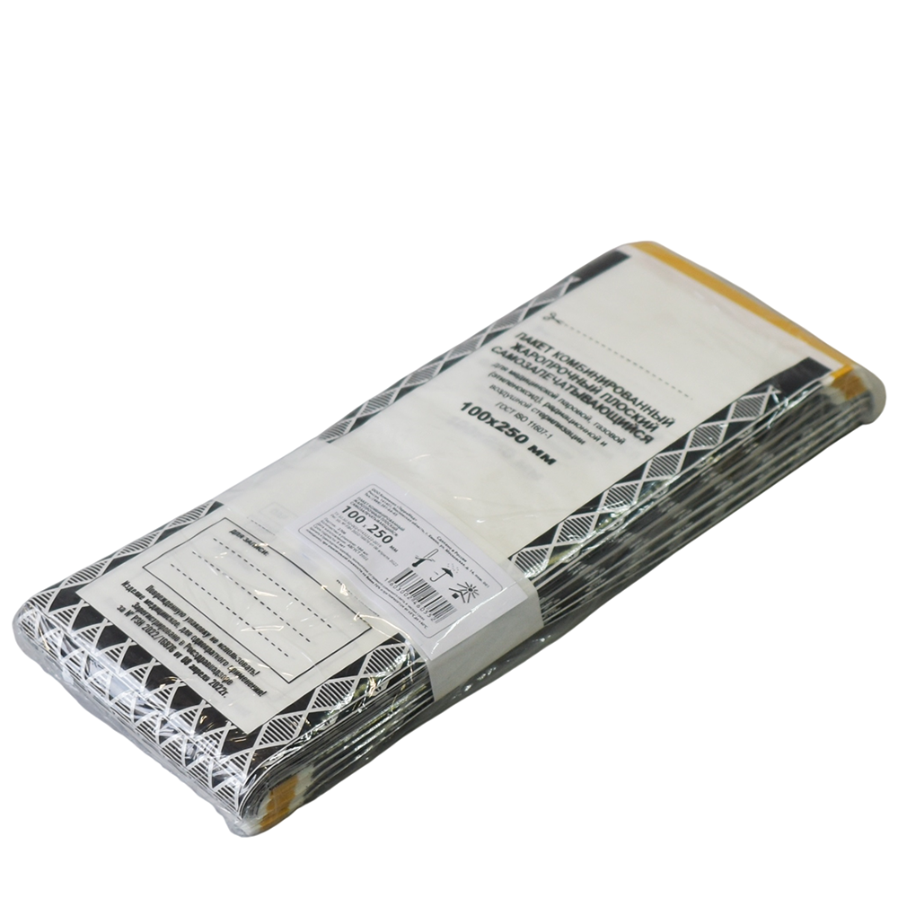 ЧИСТОВЬЕ Пакеты ТерраМед 100х250 мм комбинированные, самоклеющие, 100 шт, фото 1