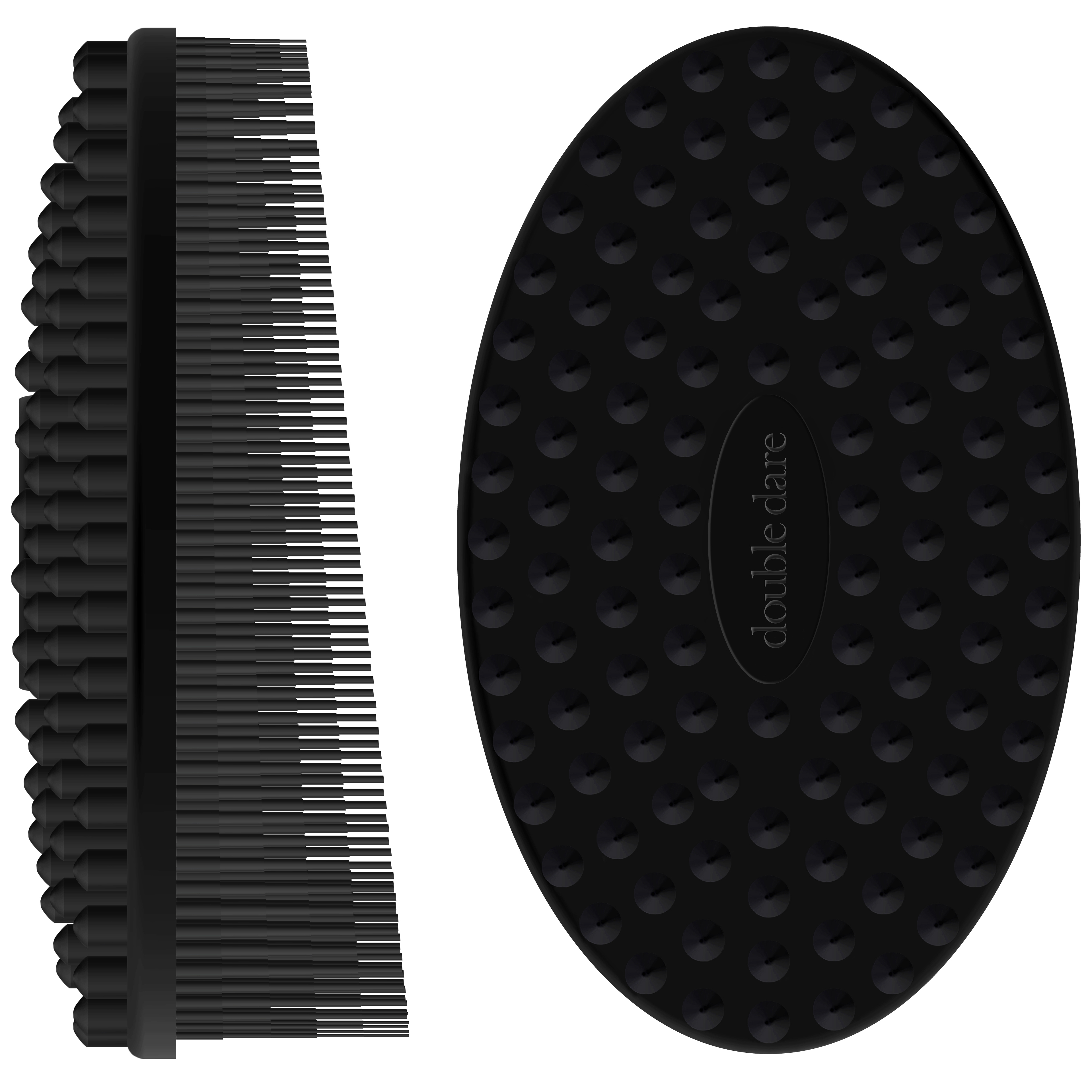 DOUBLE DARE OMG! Щетка массажная силиконовая, черная / I.M. BUDDY, фото 1
