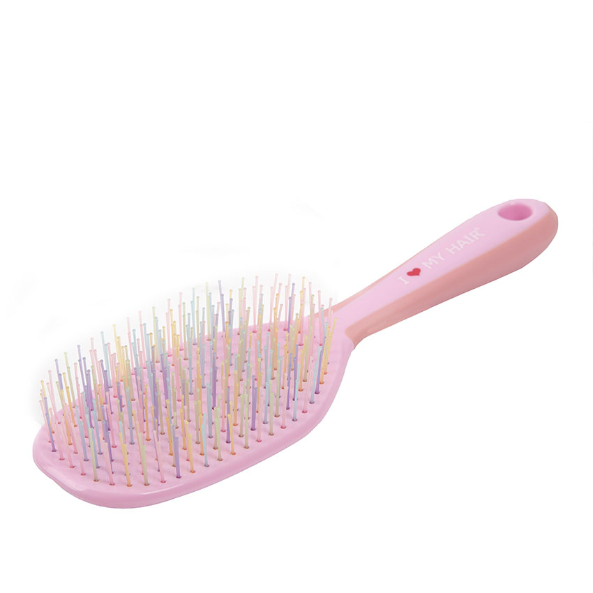 I LOVE MY HAIR Щетка для волос CRAZY BRUSH 1302, розовая L, фото 4
