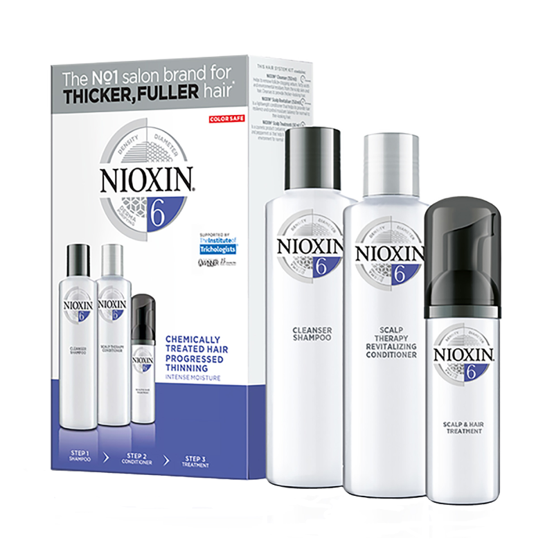 NIOXIN Набор для волос Система 6 (шампунь очищающий 300 мл, кондиционер увлажняющий 300 мл, маска питательная 100 мл) шампунь кондиционер эксклюзивкосметик м лемонгасс и мята 500г х 2 шт
