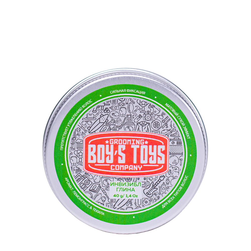 BOY’S TOYS Глина для укладки волос средней фиксации с низким уровнем блеска Инвизибл / Boy's Toys 40 мл