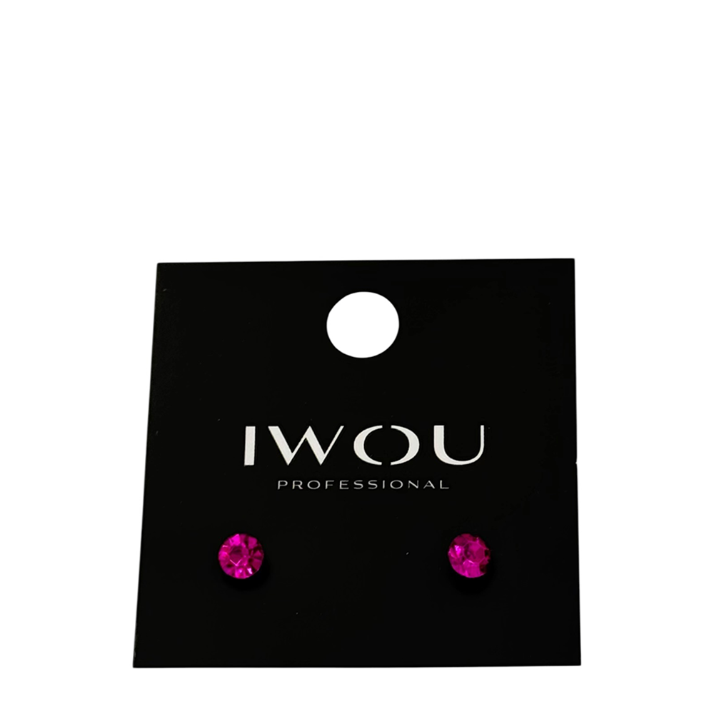 IWOU PROFESSIONAL Серьги гвоздики IWOU фуксия 7мм, фото 1