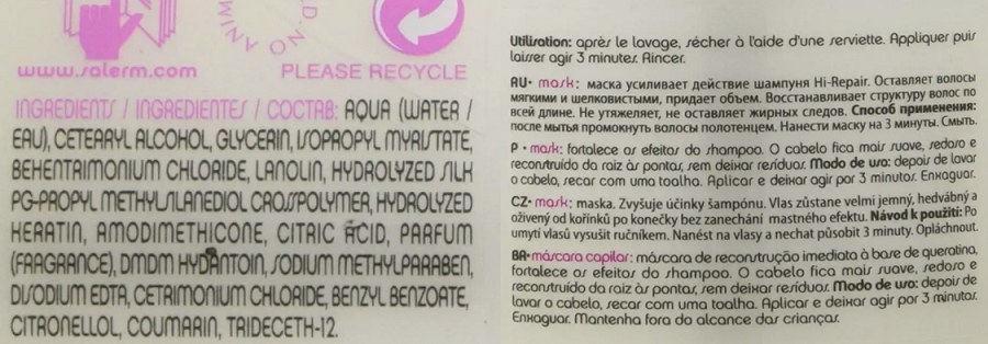 SALERM COSMETICS Маска для восстановления истонченных волос / Hi Repair 50 мл, фото 2