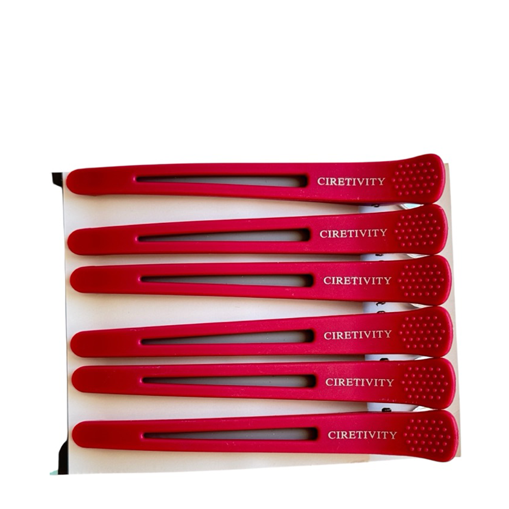 IWOU PROFESSIONAL Зажимы парикмахерские для волос, красные 115мм 6шт/уп, фото 1