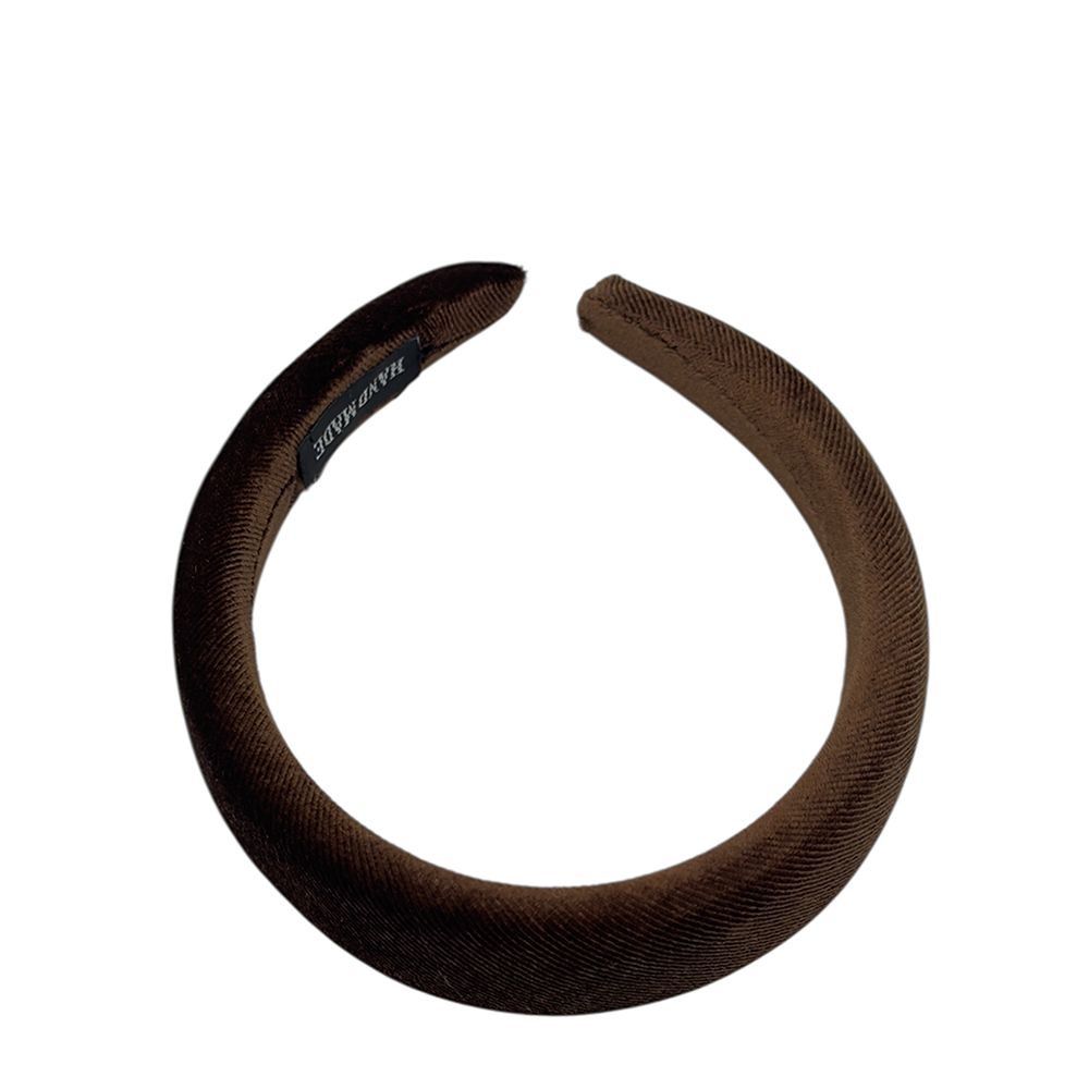 IWOU PROFESSIONAL Ободок для волос Бархат горький шоколад 3см, фото 1