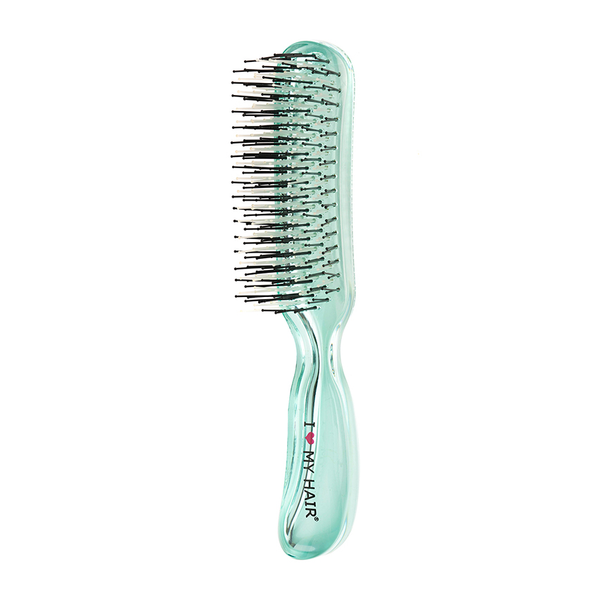 I LOVE MY HAIR Щетка парикмахерская для волос Aqua Brush, зеленая прозрачная М, фото 2