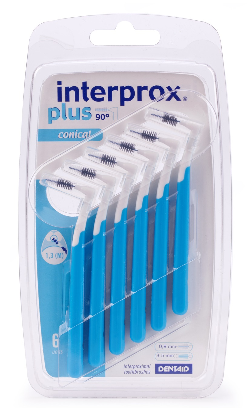 DENTAID Ершик межзубный Interprox Plus Conical 6 шт межзубные ершики interprox plus super micro iso 1 0 5 2 мм 6 шт