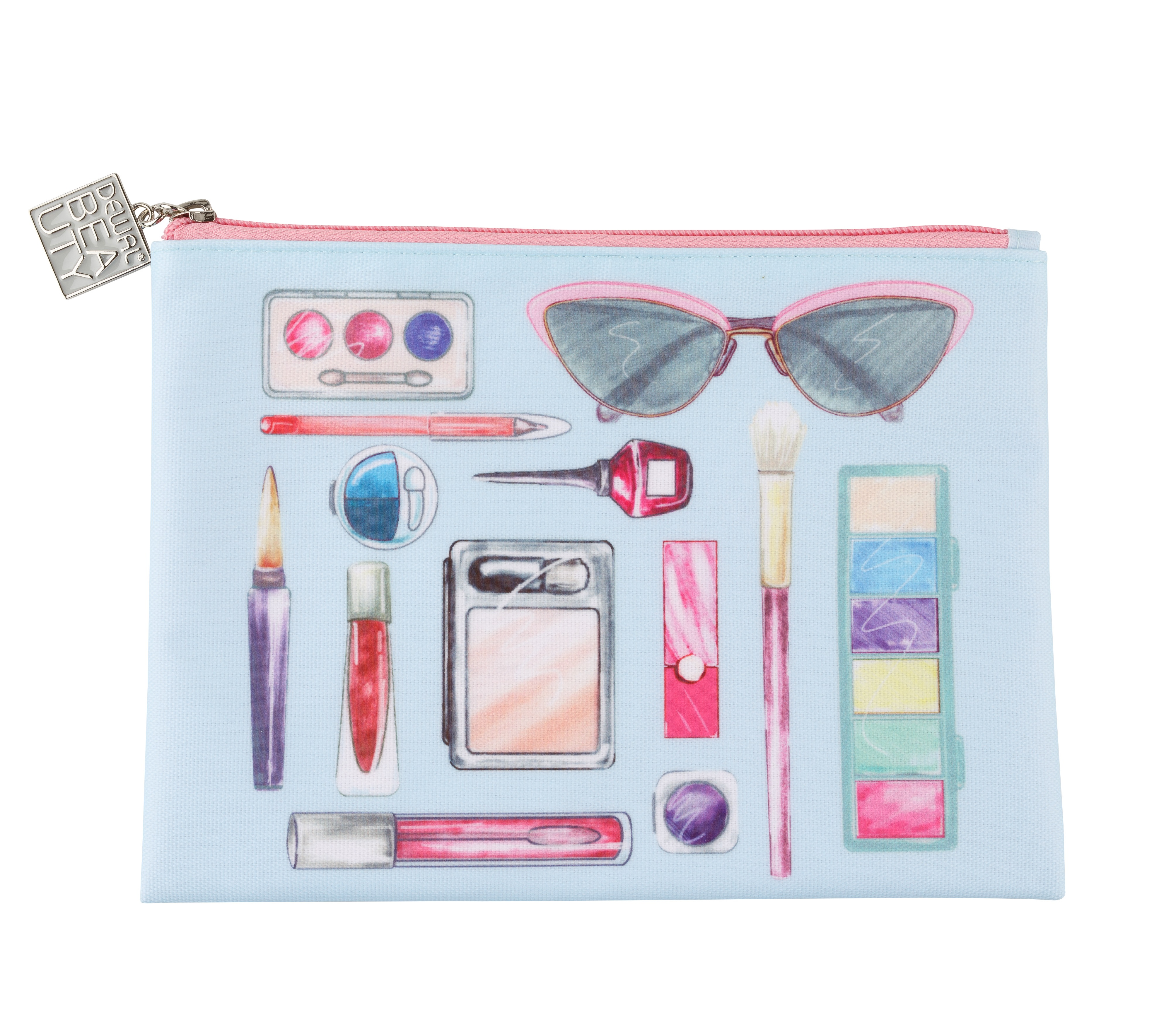 DEWAL BEAUTY Косметичка Модница, голубая 22,5 х 17 х 1 см, фото 2