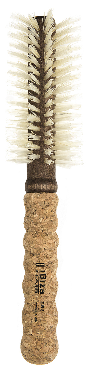 IBIZA HAIR Щетка круглая для укладки волос, осветленная щетина, диаметр 55 мм (пробка), фото 1