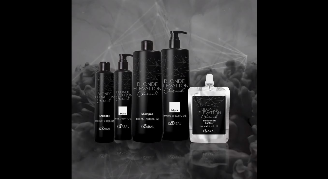 KAARAL Шампунь тонирующий черный угольный / BLONDE ELEVATION CHARCOAL SHAMPOO 300 мл, фото 4