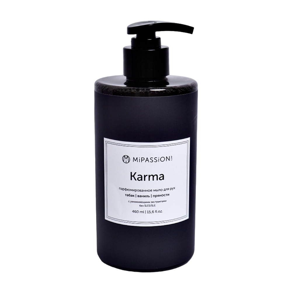 MIPASSIONcorp Мыло жидкое парфюмированное для рук и тела, табак, ваниль, пряности / Karma 460 мл