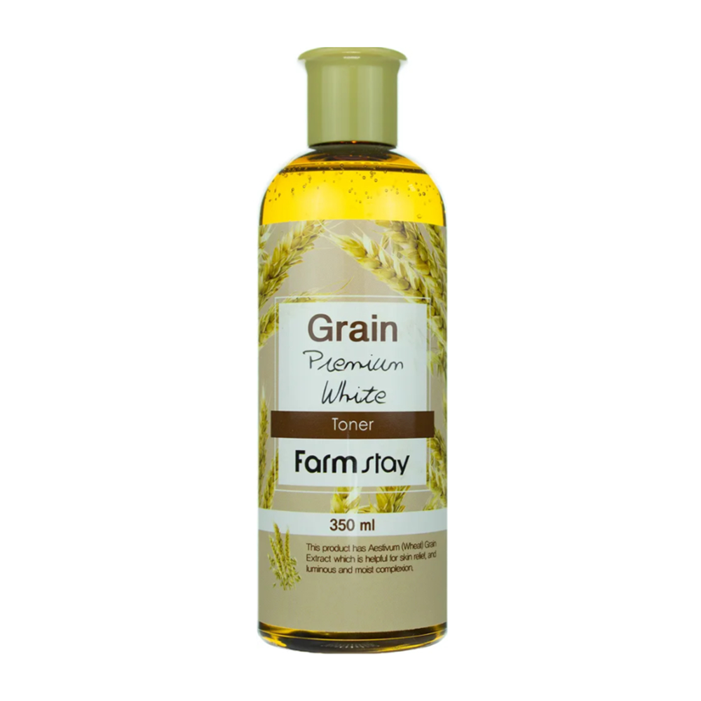 FARMSTAY Тонер выравнивающий для лица с экстрактом ростков пшеницы / GRAIN PREMIUM WHITE TONER 350 мл 8809809800178 - фото 1