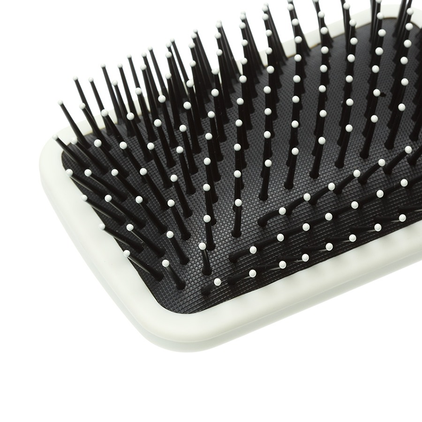 DEWAL BEAUTY Щетка массажная Прованс с пластиковым штифтом, квадратная, кремовая 13 рядов, фото 4