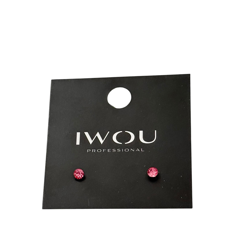 IWOU PROFESSIONAL Серьги гвоздики IWOU теплая роза 4мм, фото 2