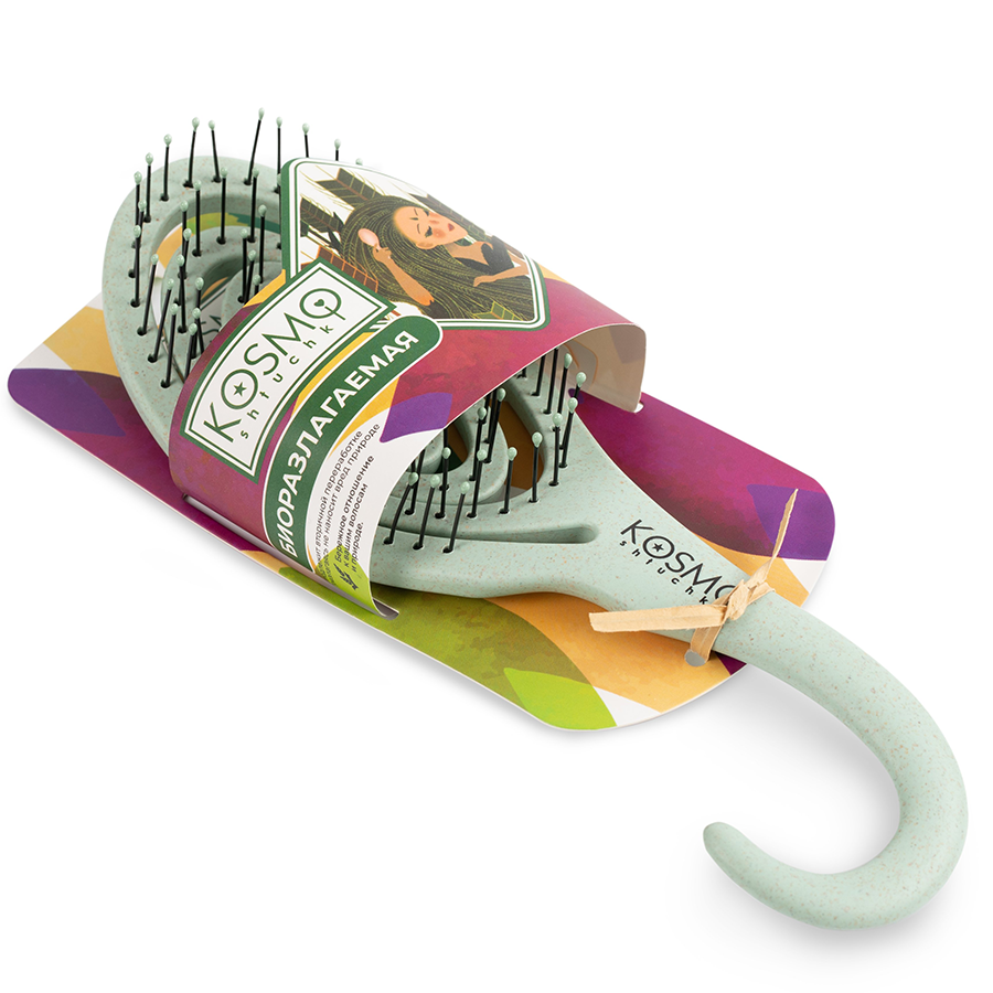 KOSMO SHTUCHKI Расческа с крючком, зелёная / KOSMO SHTUCHKI, фото 2