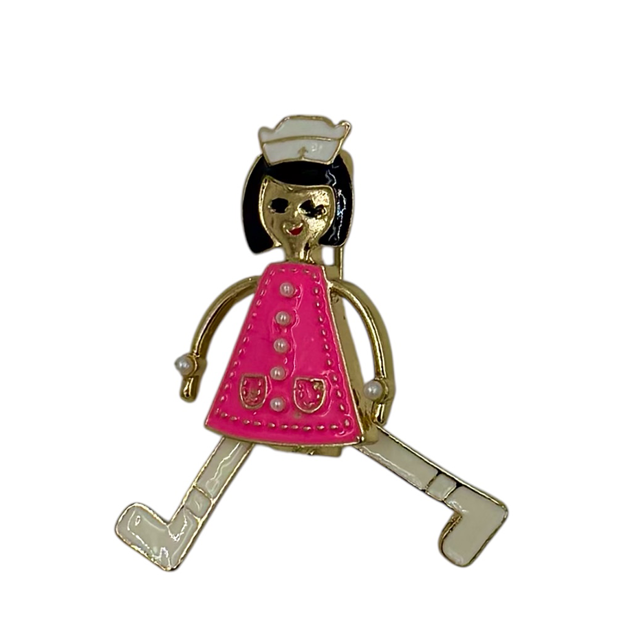 IWOU PROFESSIONAL Брошь-значок Девочка в розовом платье, фото 2