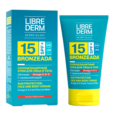 LIBREDERM Крем солнцезащитный SPF15 с омега 3-6-9 и термальной водой / BRONZEADA 150 мл