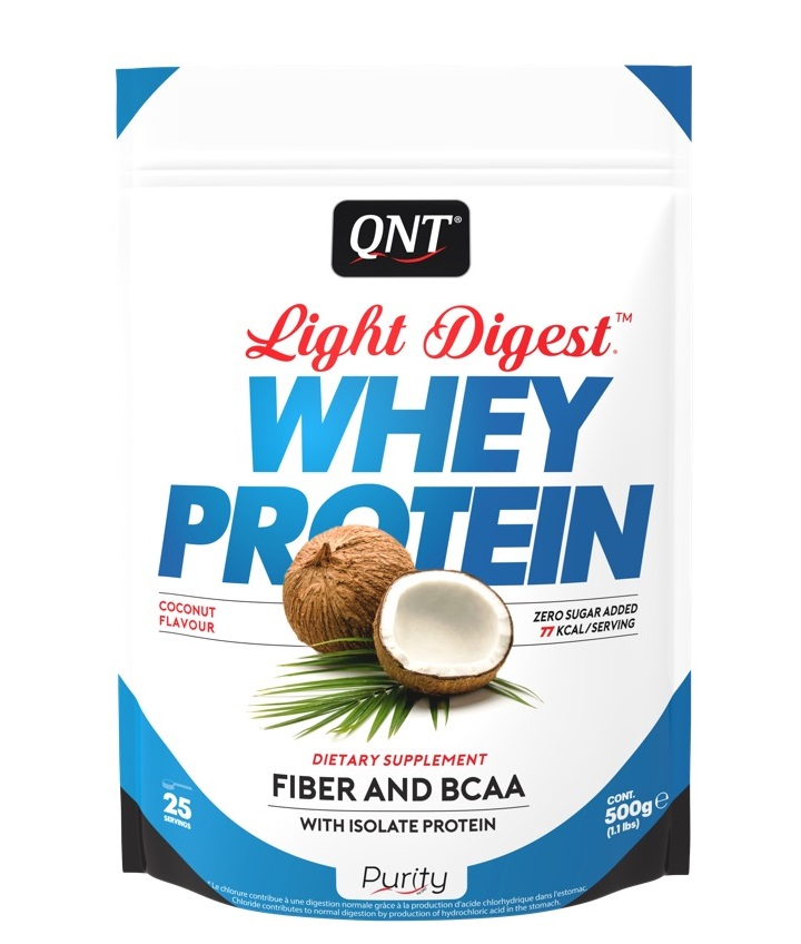QNT Добавка биологически активная к пище Лайт дайджест вей протеин, кокос / LIGHT DIGEST WHEY PROTEIN Coconut 500 г