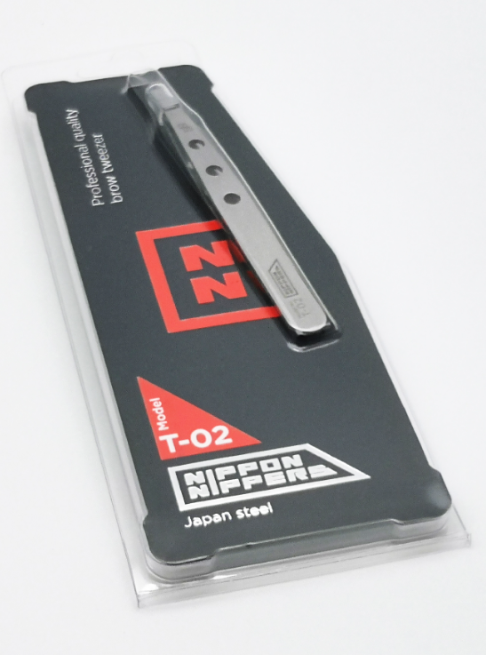 NIPPON NIPPERS Пинцет для бровей, прямой край, длина 96 мм, фото 2