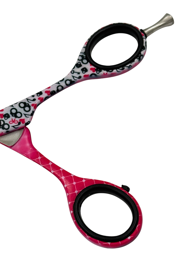 IWOU PROFESSIONAL Ножницы парикмахерские прямые 5,5 розово-черные рисунок/The CREATOR enterprises, фото 5