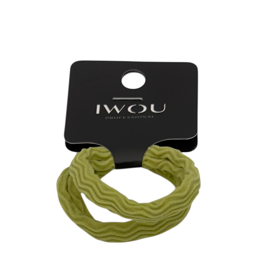 IWOU PROFESSIONAL Резинка для волос Волна фисташковая 2шт, фото 1
