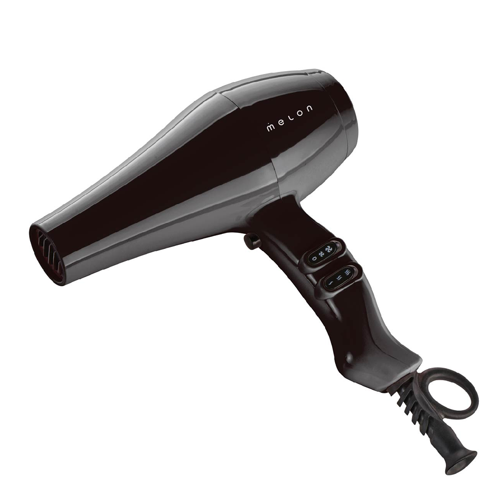 MELON PRO Фен профессиональный для волос VIXEN2, черный глянец, 2 насадки-концентратора 2000W, фото 3