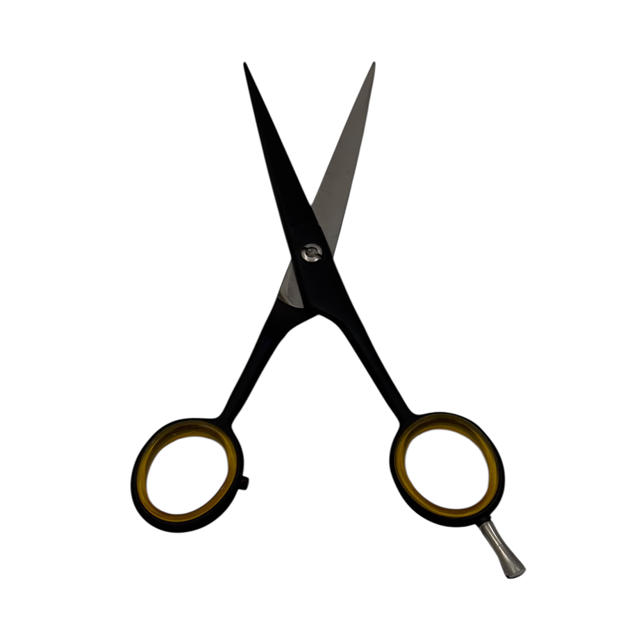 IWOU PROFESSIONAL Ножницы парикмахерские прямые 6,0 черные с золотыми ручками, фото 2